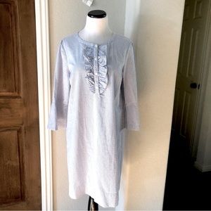 Draper James Coastal Shift Cotton Dress Pinstripe Size 10 Blue Seersucker NEW